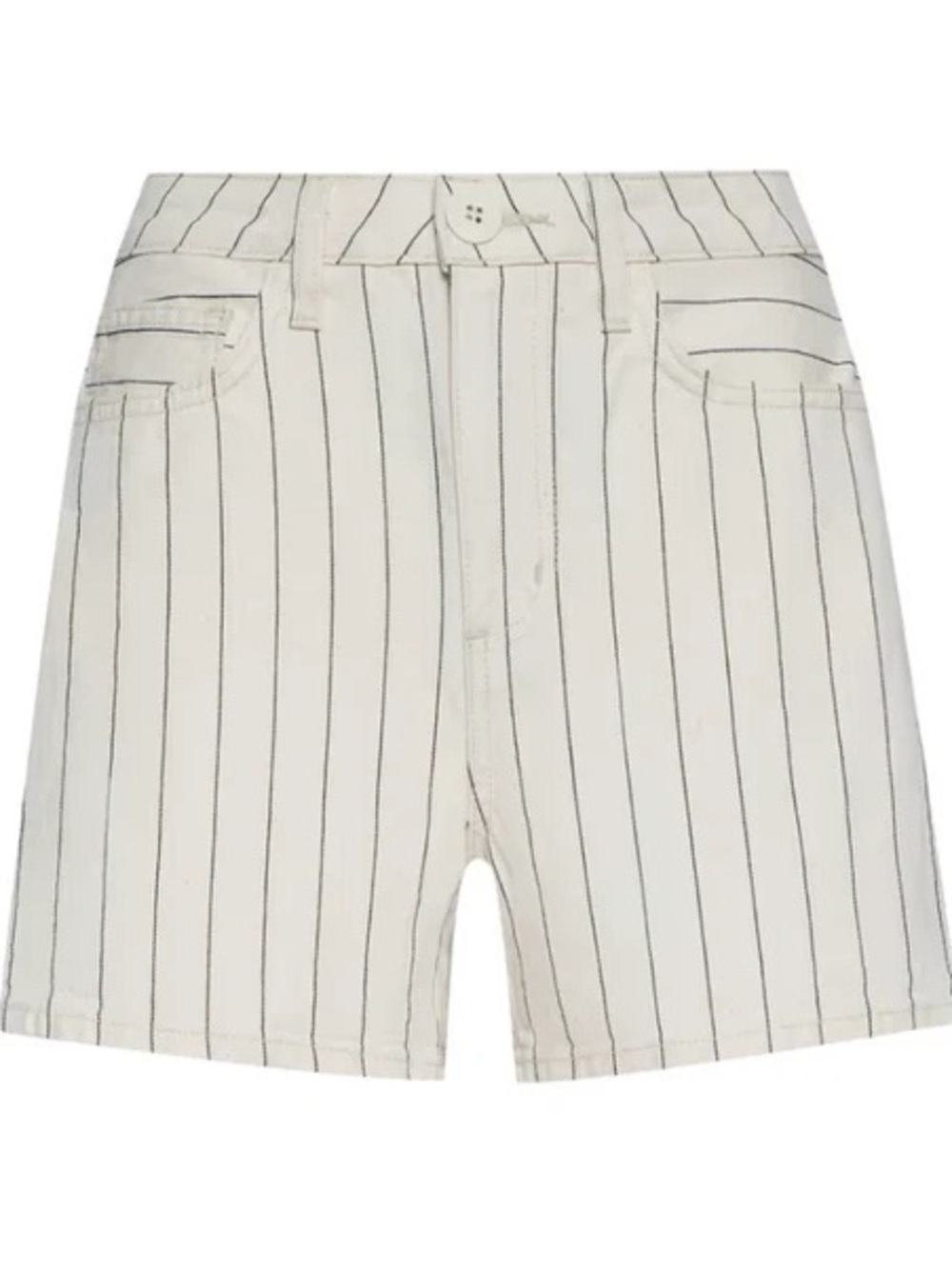 L’Agence Cream Pinstripe Cotton Shorts